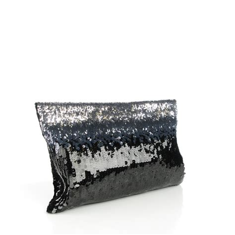 PRADA Sequin Ombre Clutch Acciaio 1468767 